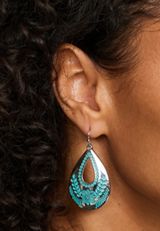 Silver Western Teardrop Earrings, C104, small