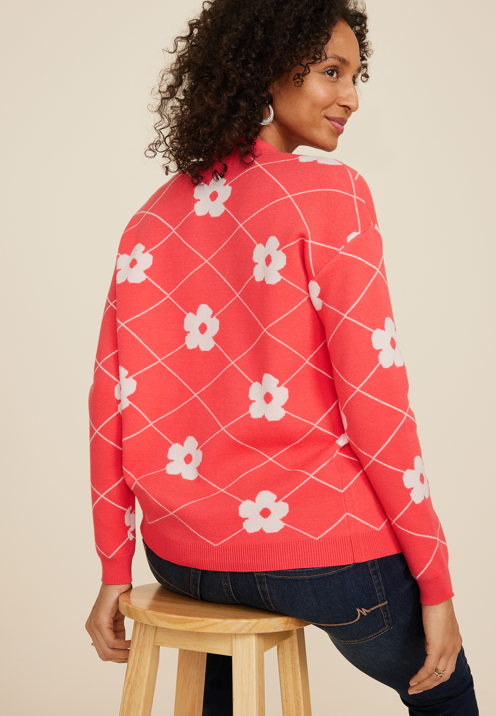 Floral Open Front Cardigan, C2011, large
