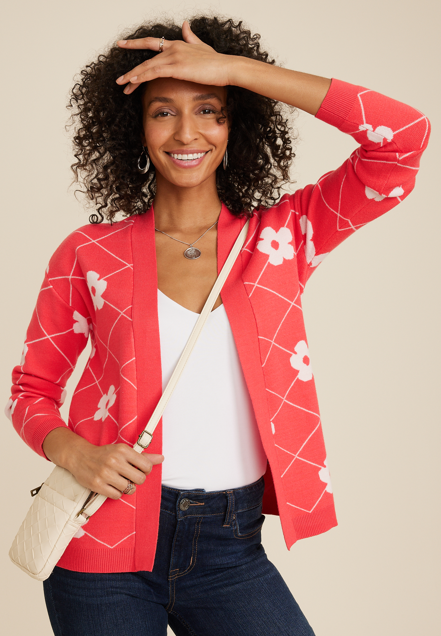 Floral Open Front Cardigan, C2011, large