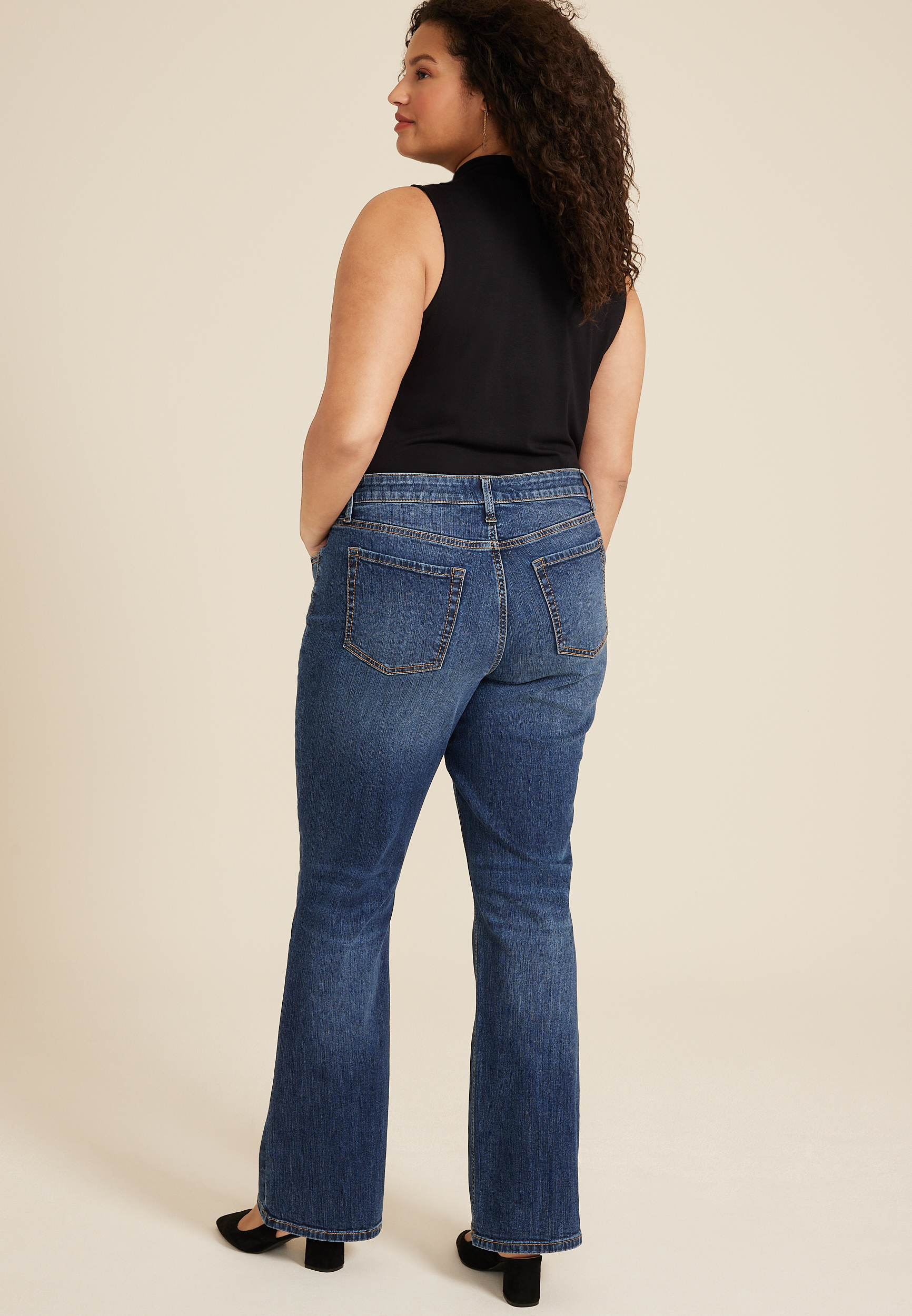 Plus Size m jeans by maurices&trade; Dark Classic Mid Rise Bootcut Jean, , large