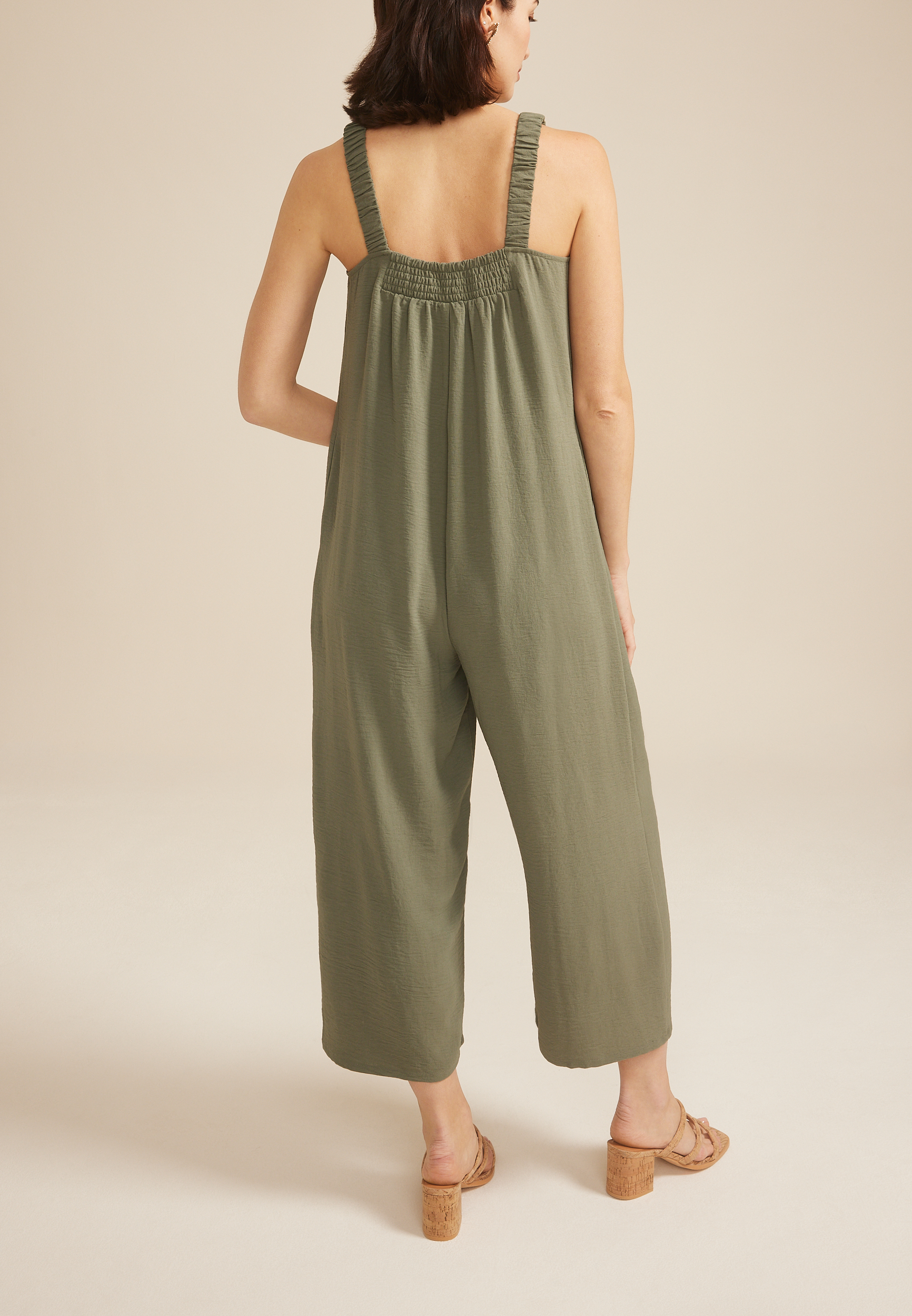 Cool Crepe Jumpsuit, ULTIMATE OLIVE, large