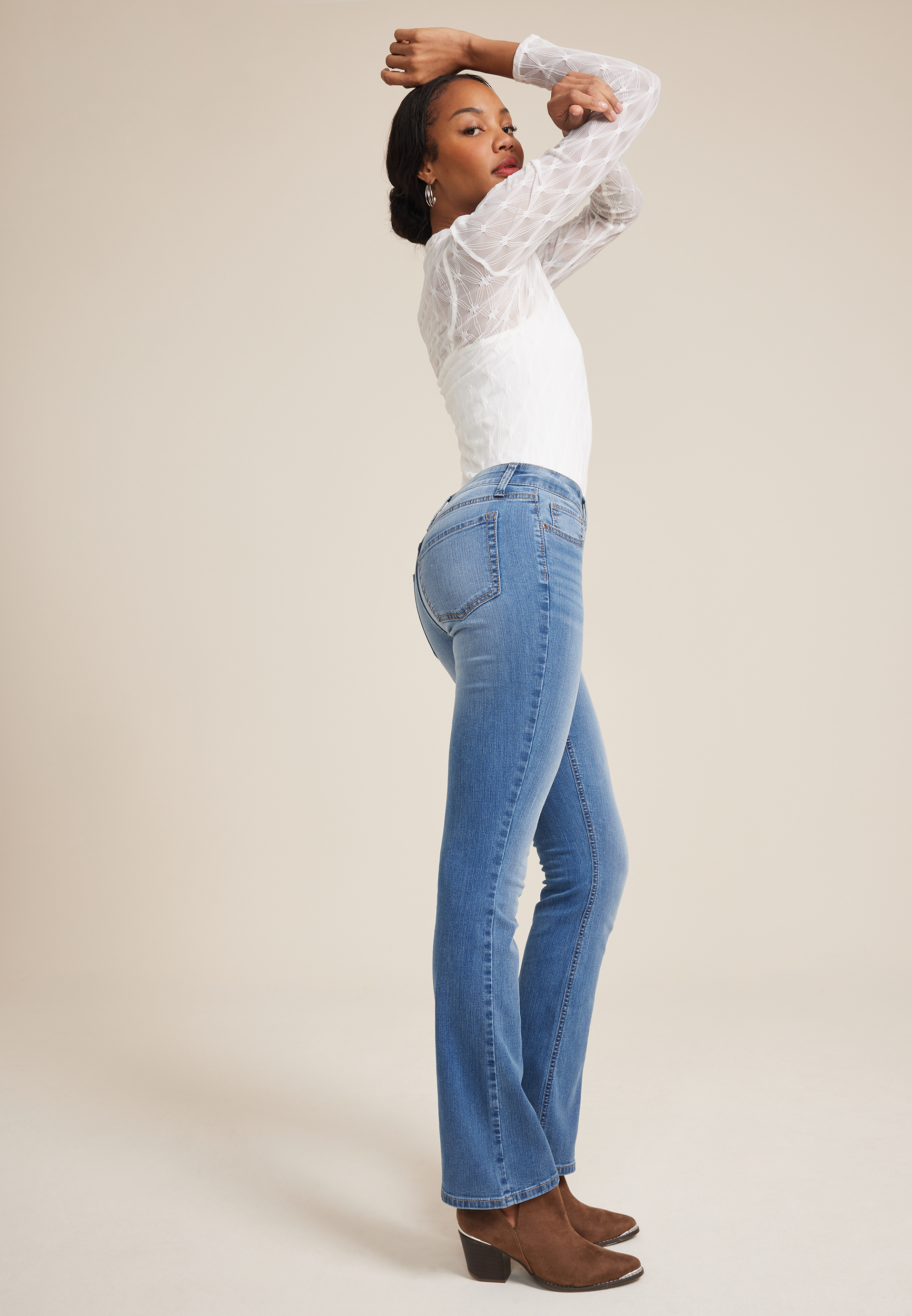 m jeans by maurices&trade; Classic Mid Rise Bootcut Jean, MEDIUM SANDBLAST, large