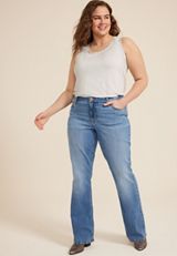 Plus Size m jeans by maurices&trade; Classic Mid Rise Bootcut Jean, MEDIUM SANDBLAST, small