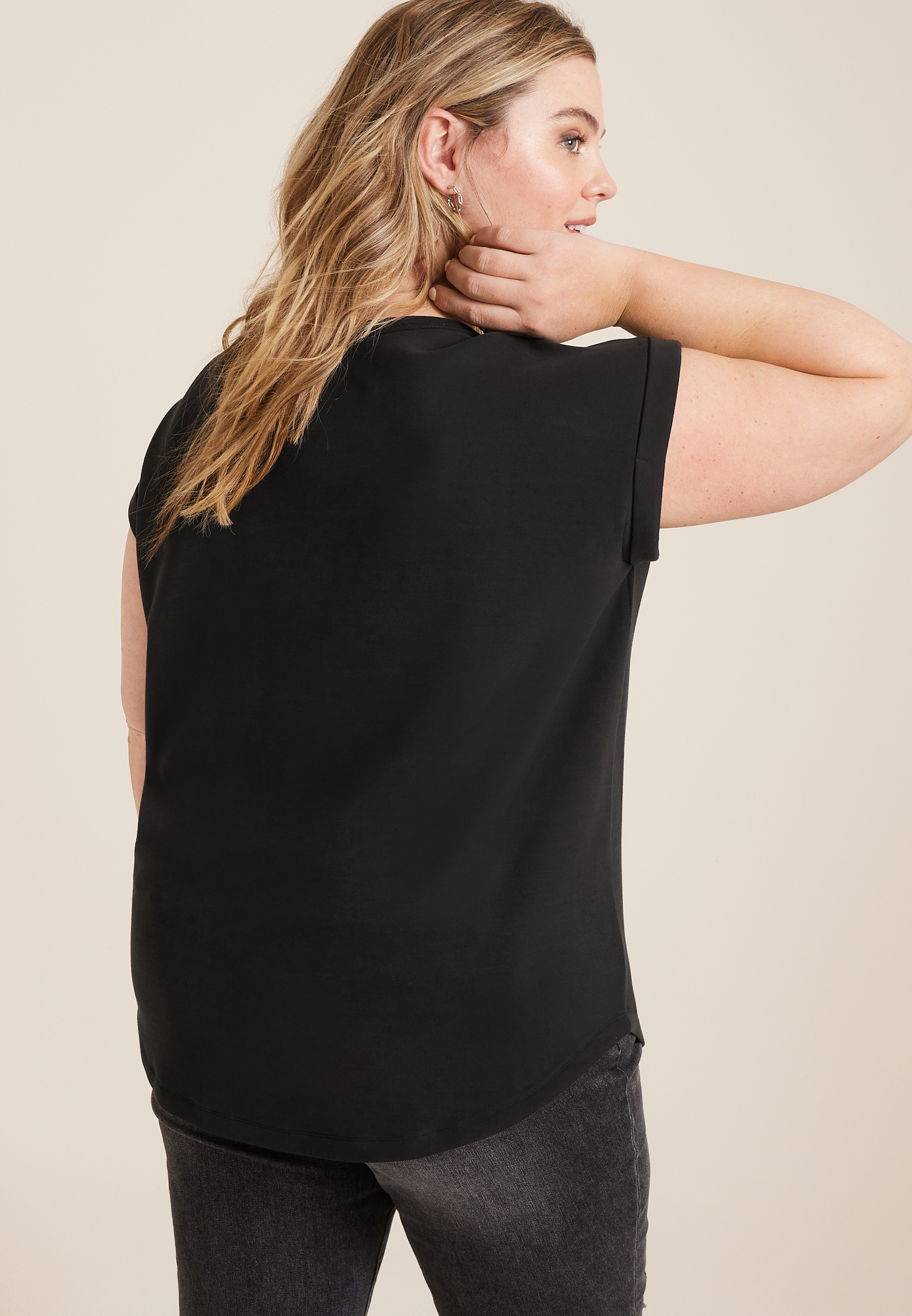 Plus Cloud Scuba Knit Crew Neck Tee