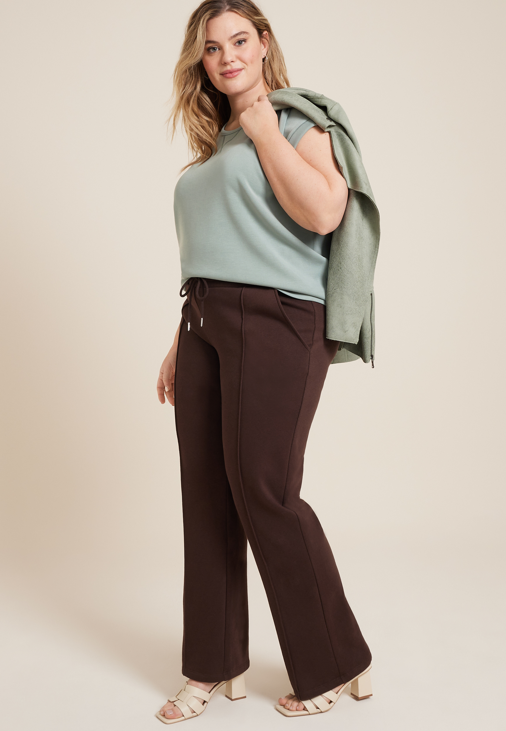 Plus Size Cloud Scuba Knit Crew Neck Tee, C6740, large
