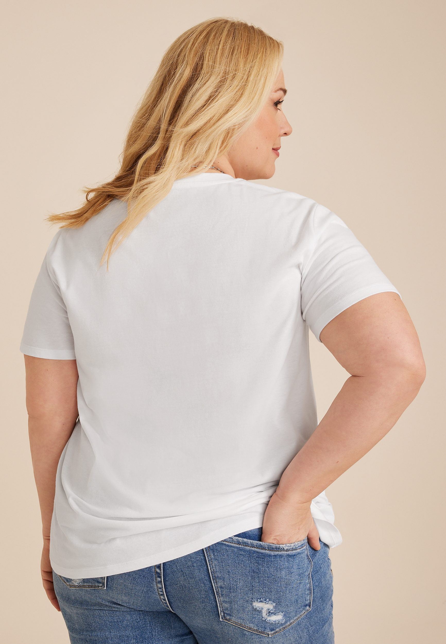 Plus Size I Love Rock And Roll Oversized Fit Graphic Tee, , large