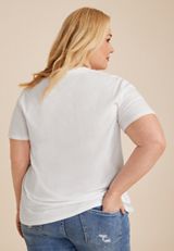 Plus Size I Love Rock And Roll Oversized Fit Graphic Tee, , small