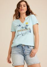 Sunkissed Embroidered Classic Fit Graphic Tee, C7136, small