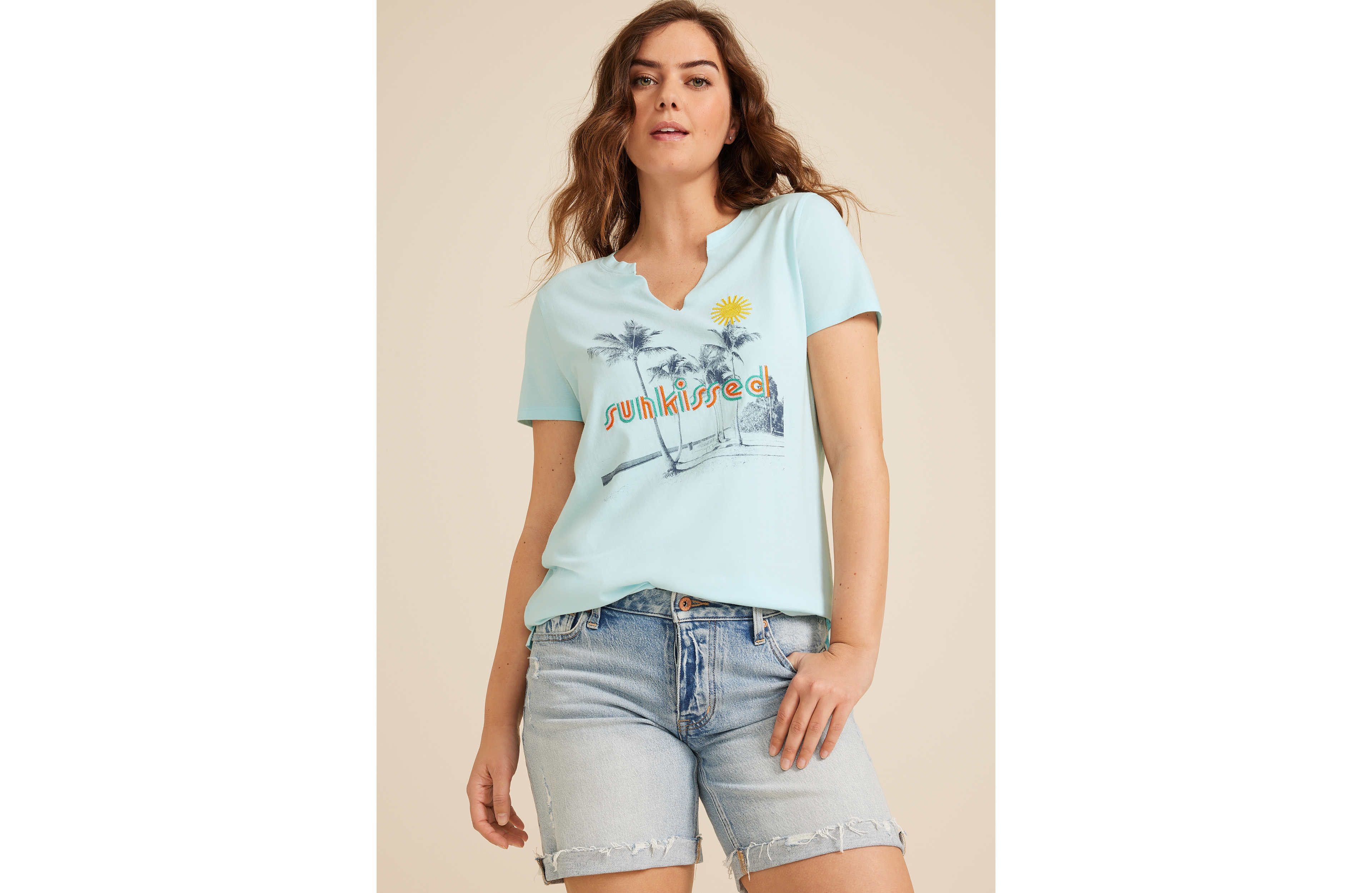 Sunkissed Embroidered Classic Fit Graphic Tee