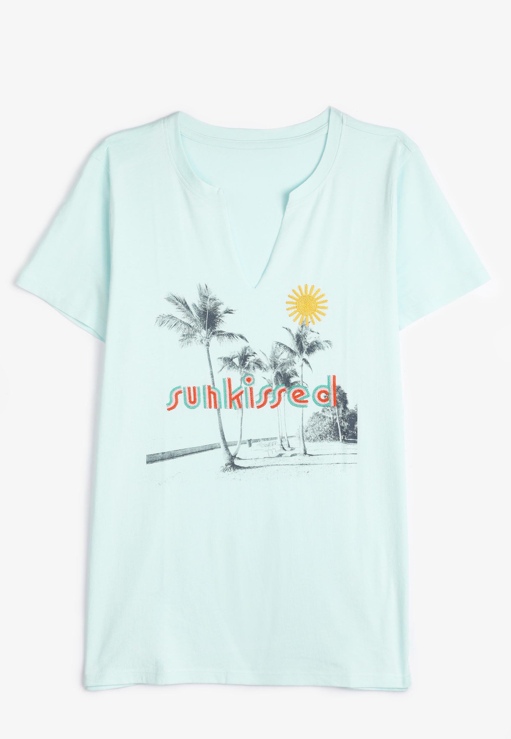 Sunkissed Embroidered Classic Fit Graphic Tee, C7136, large