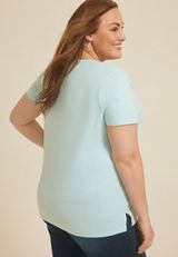 Plus Size Sunkissed Embroidered Classic Fit Graphic Tee, C7136, small
