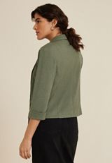 Textured Versa Open Front Cropped Blazer, C4153, small