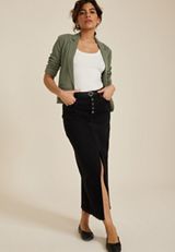 Textured Versa Open Front Cropped Blazer, C4153, small