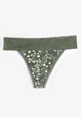 Simply Comfy Cotton Floral Thong Panty, C1829, small