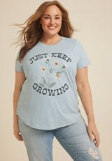 Plus Size Just Keep Growing Classic Fit Graphic Tee, , small