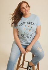 Plus Size Just Keep Growing Classic Fit Graphic Tee, , small