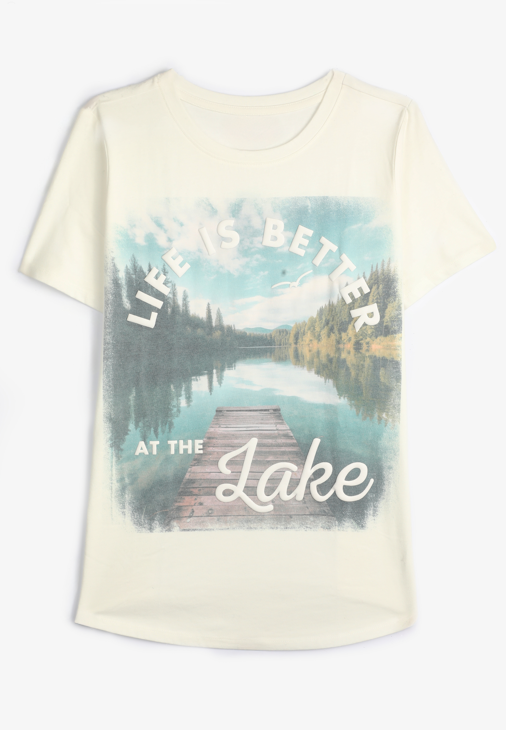Life Is Better At The Lake Classic Fit Graphic Tee, BRIGHT WHITE, large