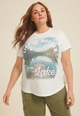 Plus Size Life Is Better At The Lake Classic Fit Graphic Tee, , small