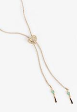Gold Corded Heart Charm Necklace, C104, small