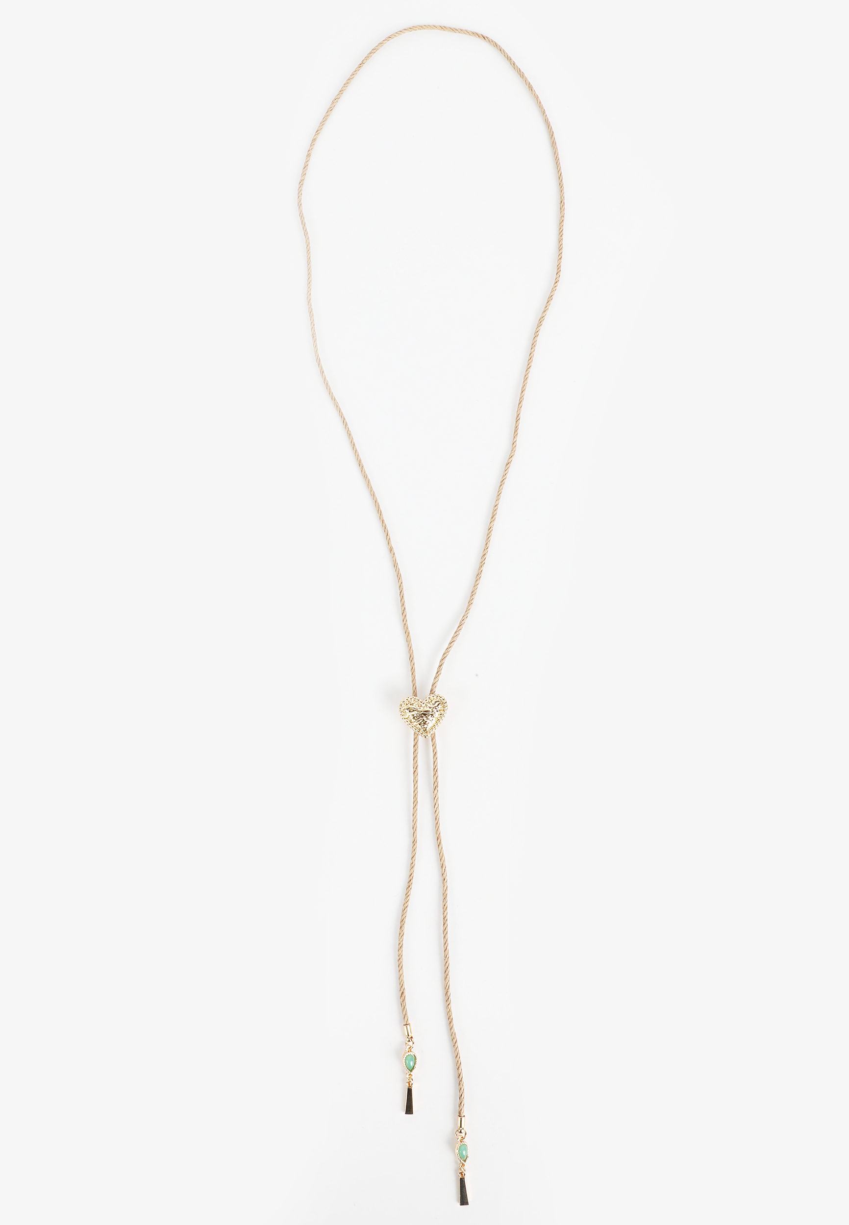 Gold Corded Heart Charm Necklace, C104, large