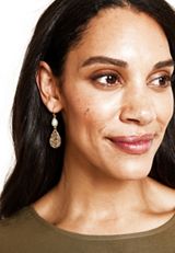 Gold Hammered Teardrops Earrings, C104, small