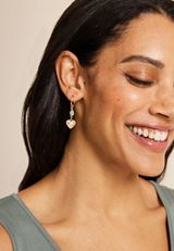 Gold Heart Drop Earrings, GOLD, small