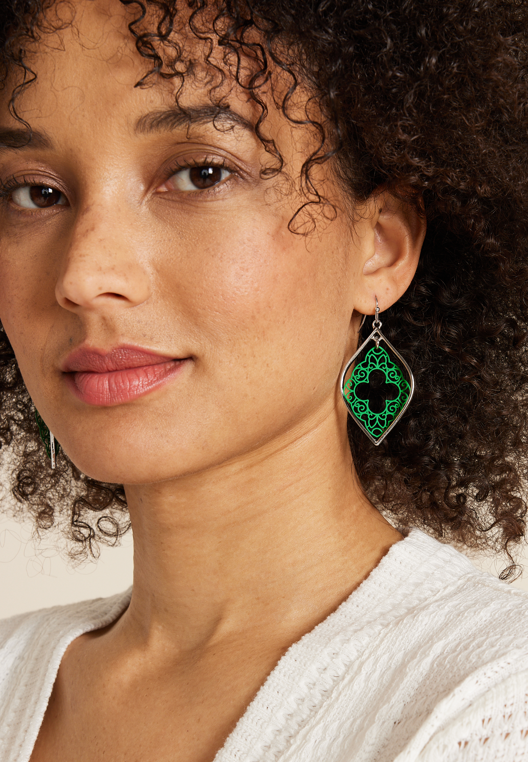 St Patricks Day Filigree Drop Earrings, C1612, large