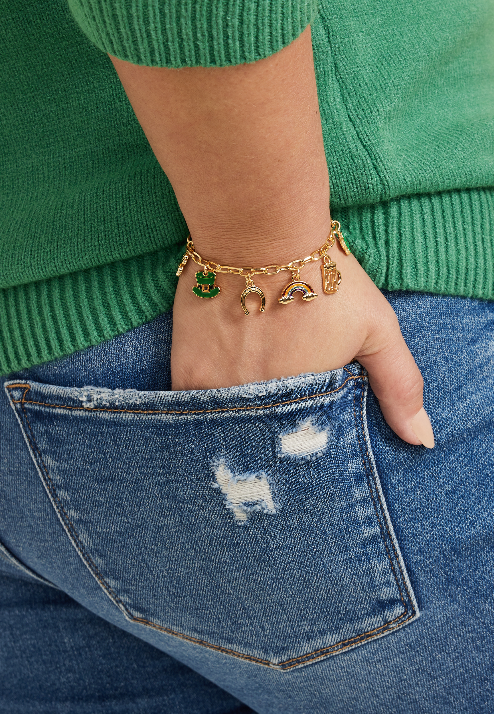 St Patrick Day Charm Bracelet, C1524, large