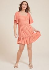 Flutter Sleeve Babydoll Dress, C9782, small