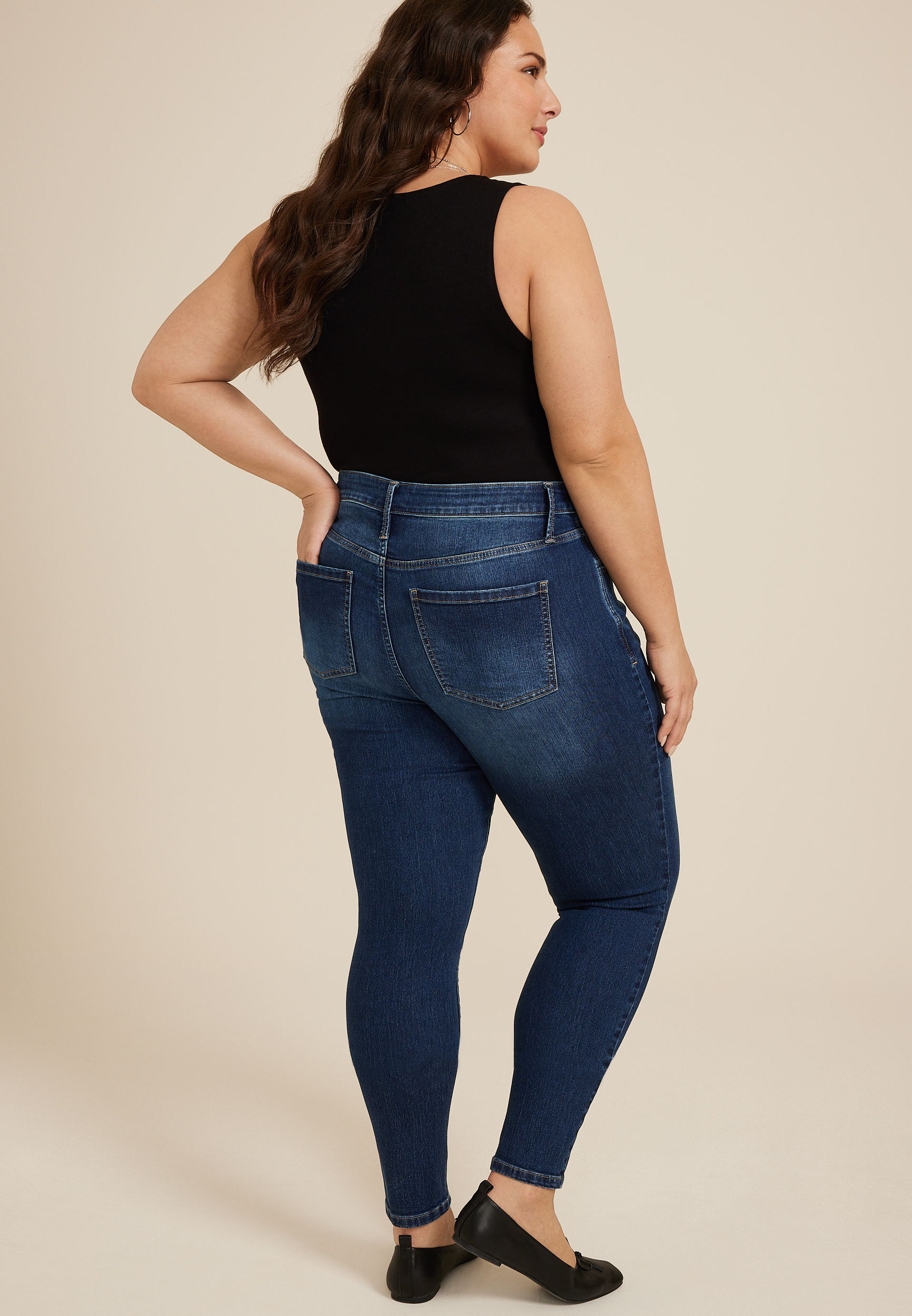 Plus Size Everflex™ Dark High Rise Super Skinny Jean, C258, large