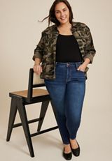 Plus Size Everflex™ Dark High Rise Super Skinny Jean, C258, small