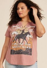 Plus Size Long Live Cowgirls Classic Fit Graphic Tee, WARM SEPIA, small