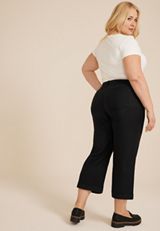 Plus Size Stretch Twill High Rise Wide Leg Pant, C106, small