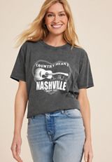 Country Heart Nashville Music Fest Oversized Fit Graphic Tee, , small