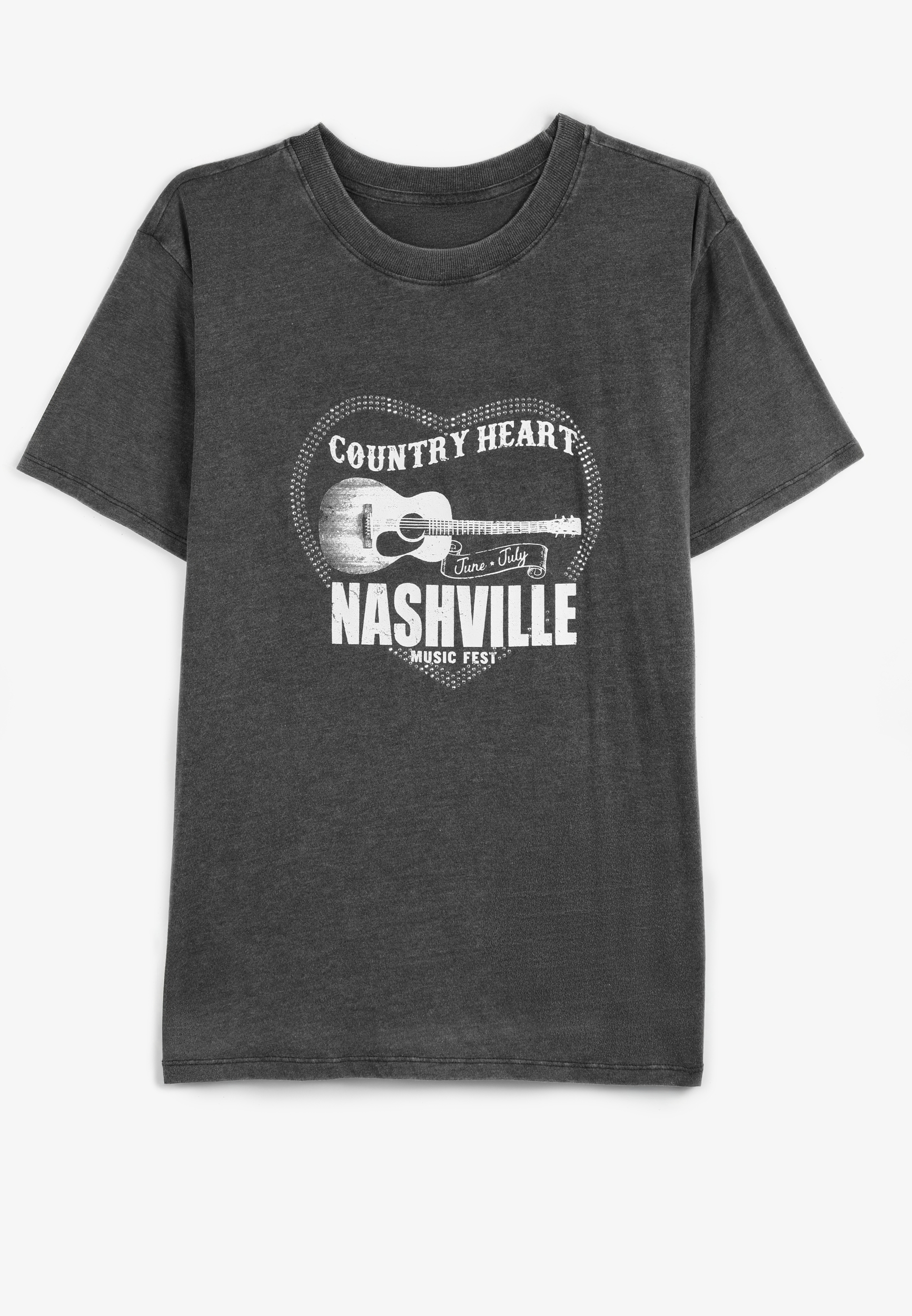 Country Heart Nashville Music Fest Oversized Fit Graphic Tee, , large