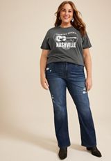 Plus Size Country Heart Nashville Music Fest Oversized Fit Graphic Tee, C106, small
