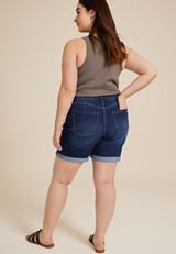 Plus Size Everflex&trade; High Rise Rolled Hem 8in Bermuda Shorts, C258, small