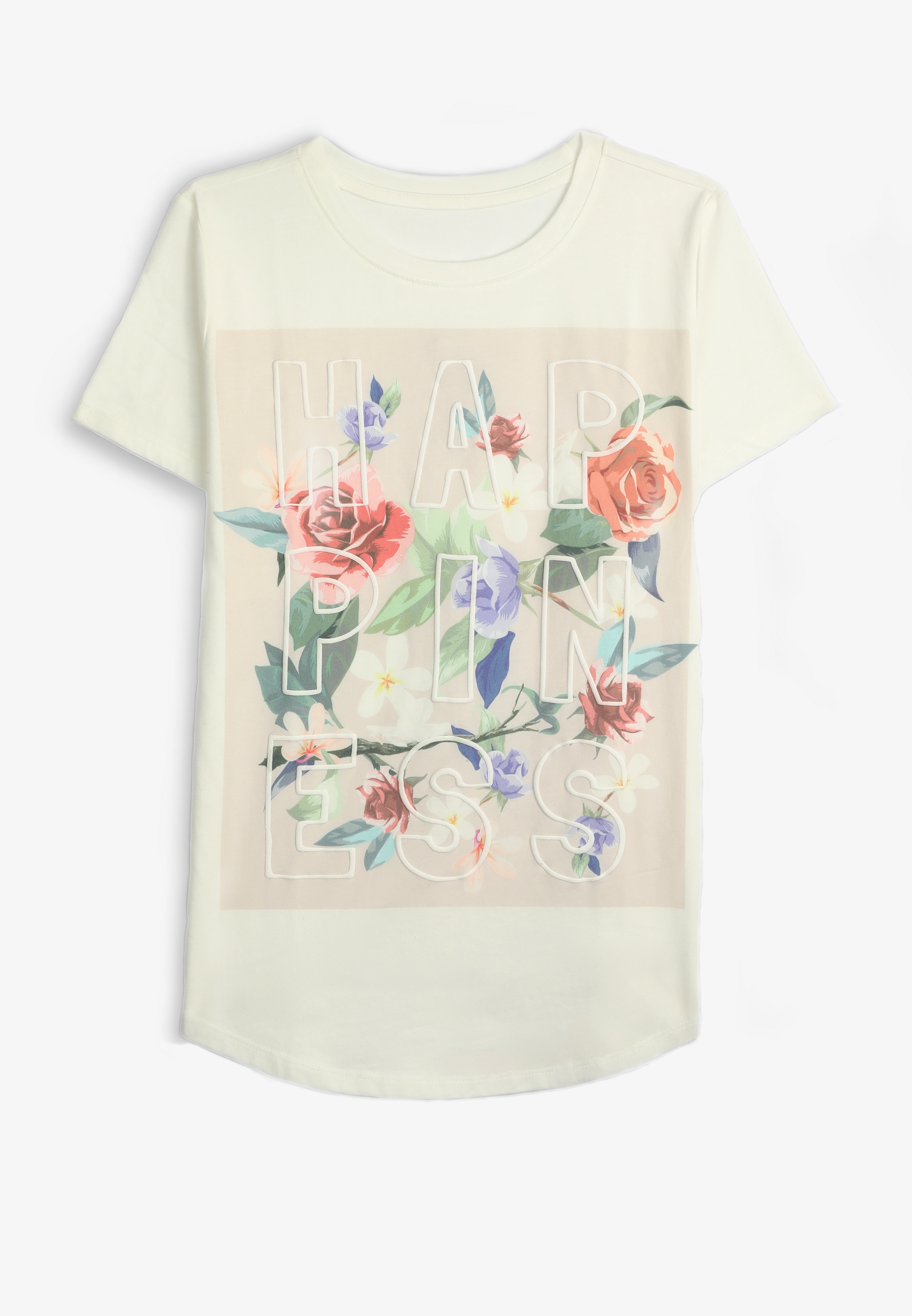 Floral Happiness Classic Fit Graphic Tee, BRIGHT WHITE, large