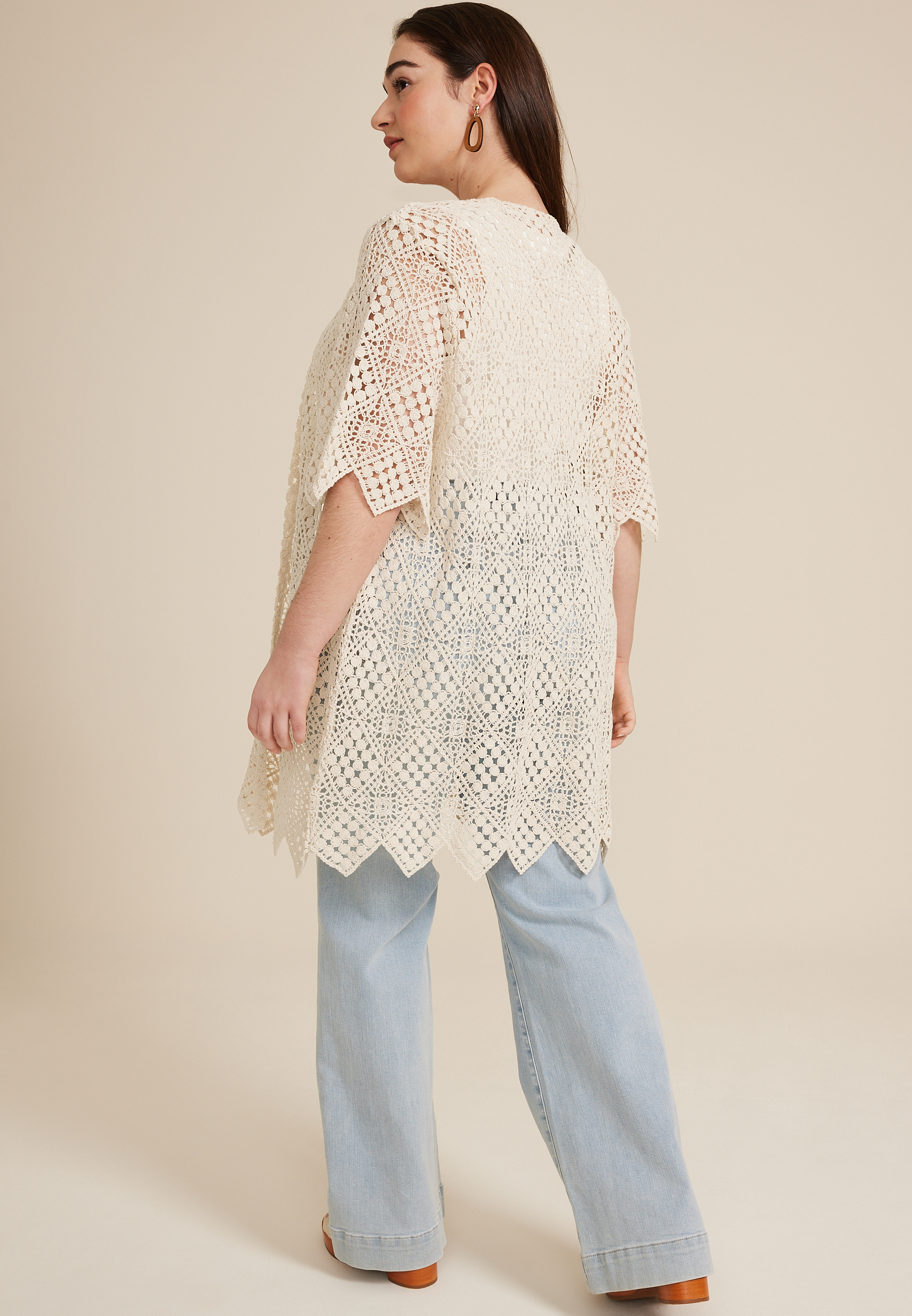 Plus Size Crochet Kimono, C254, large