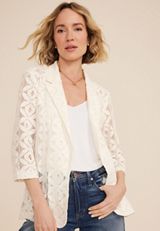 Crochet Lace Blazer, C4673, small