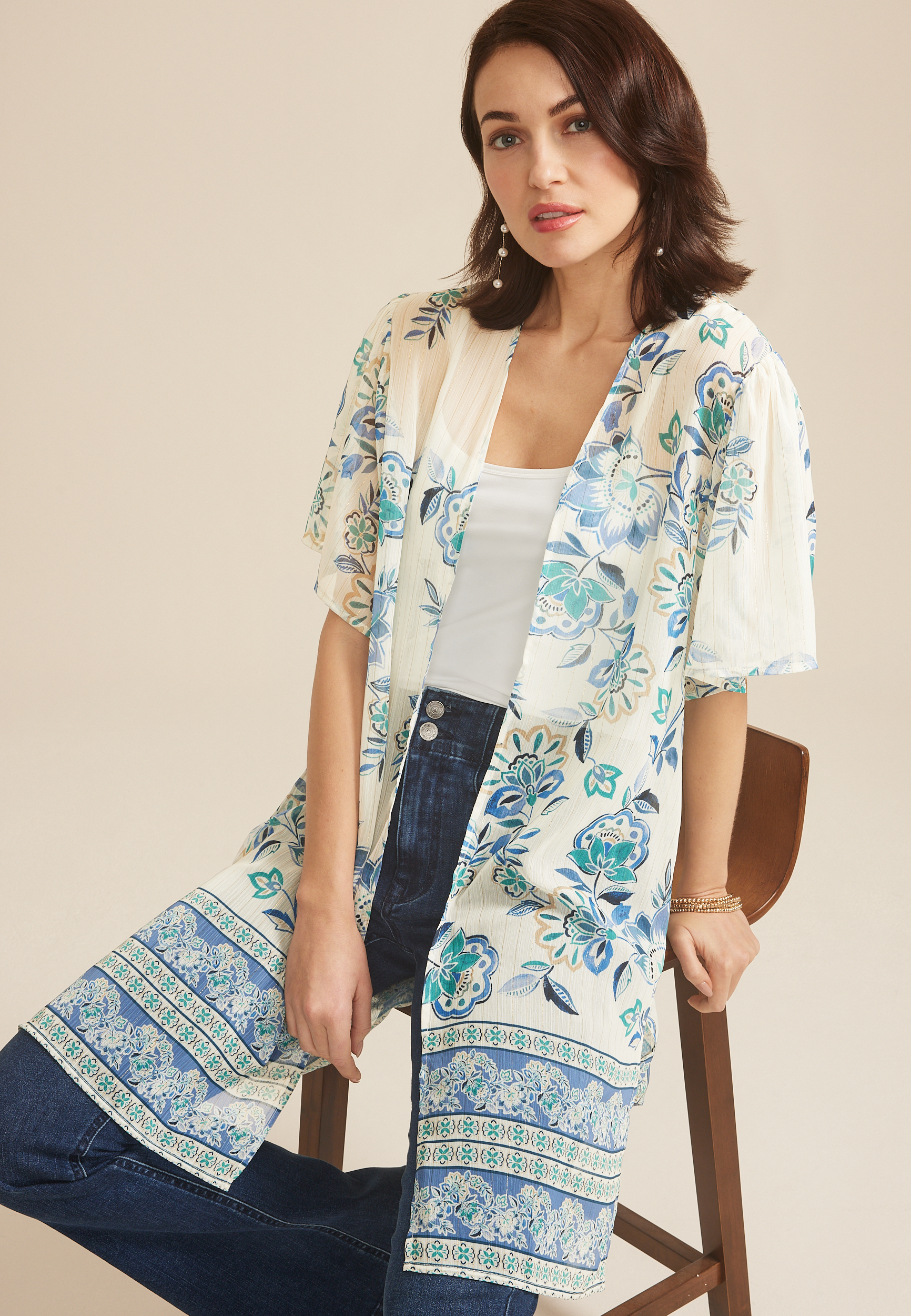 Floral Border Kimono, C1772, large