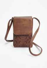 Perforated North South Crossbody Bag, C1144, small