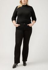 Plus Size Silver Jeans Co.&reg; Black Suki Curvy Mid Rise Bootcut Jean, C106, small