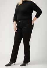 Plus Size Silver Jeans Co.&reg; Black Suki Curvy Mid Rise Bootcut Jean, C106, small