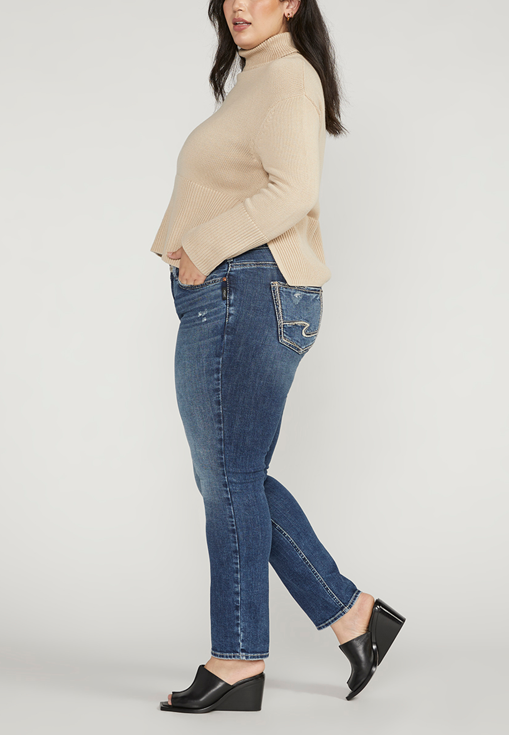 Plus Size Silver Jeans Co.&reg; Britt Curvy Low Rise Straight Jean, C258, large