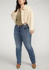 Plus Size Silver Jeans Co.&reg; Suki Curvy Mid Rise Back Flap Pocket Slim Boot Jean, C258, small