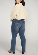 Plus Size Silver Jeans Co.&reg; Suki Curvy Mid Rise Back Flap Pocket Slim Boot Jean, C258, small