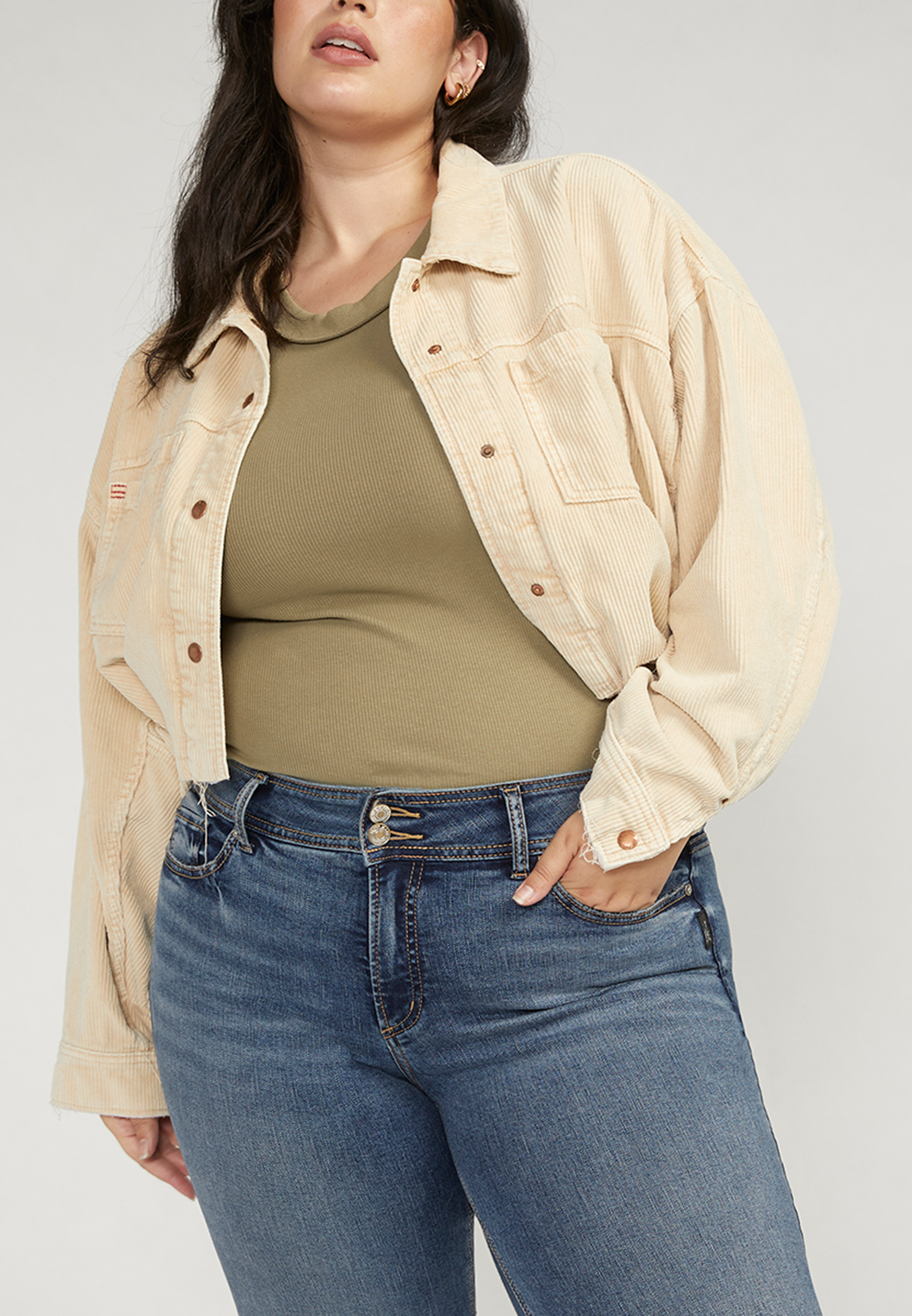 Plus Size Silver Jeans Co.&reg; Suki Curvy Mid Rise Back Flap Pocket Slim Boot Jean, C258, large