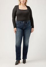 Plus Size Silver Jeans Co.&reg; Avery Dark Curvy High Rise Slim Boot Jean, C258, small