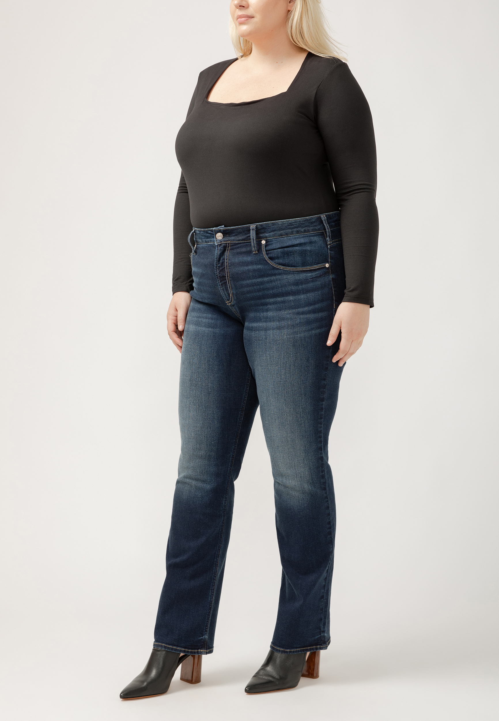 Plus Size Silver Jeans Co.&reg; Avery Dark Curvy High Rise Slim Boot Jean, C258, large